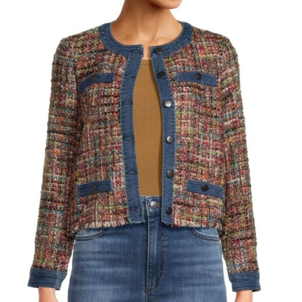 Denim & Tweed Jacket. Size XS. Ecru Brand.